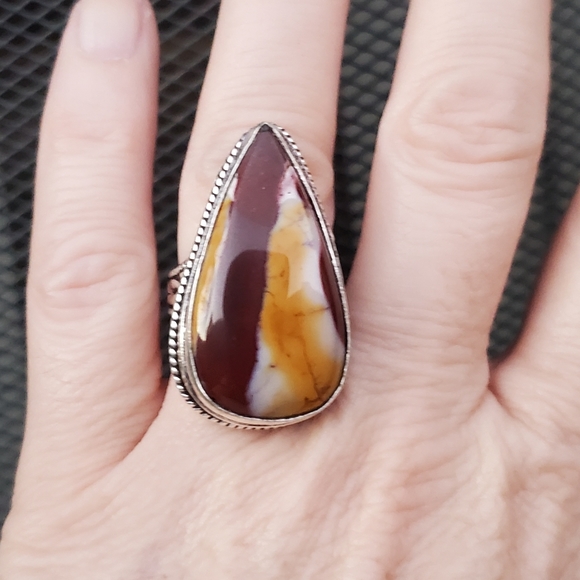 New Mookaite Jasper 925 Silver Statement Ring. - Picture 10 of 12